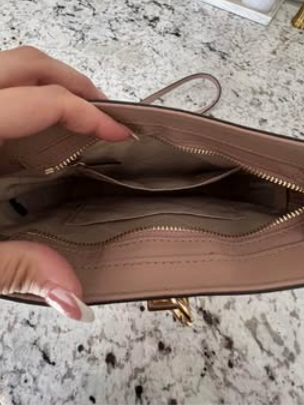 Michael Kors Pink Leather Crossbody with Gold Lock Charm - Picture 5 of 5